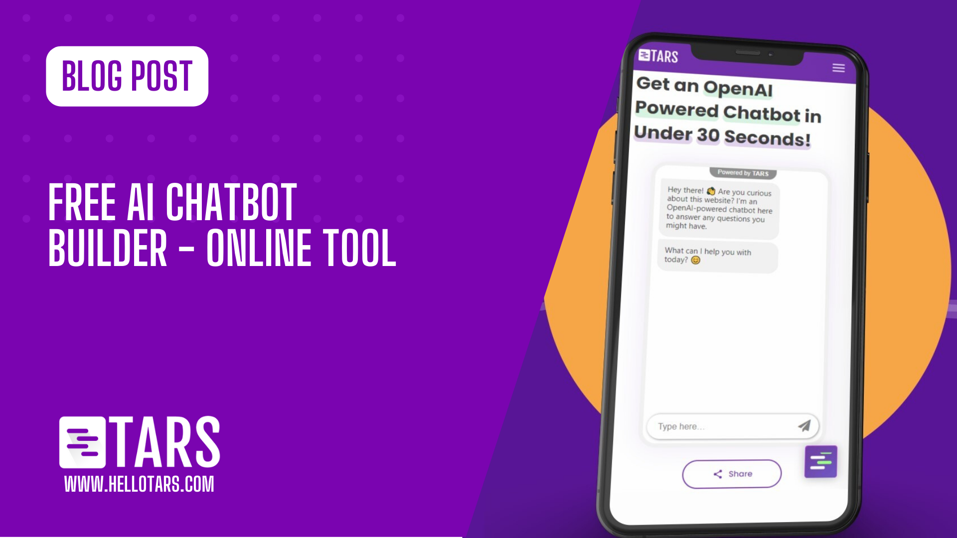 Free AI Chatbot Builder - Online Tool - Tars Blog