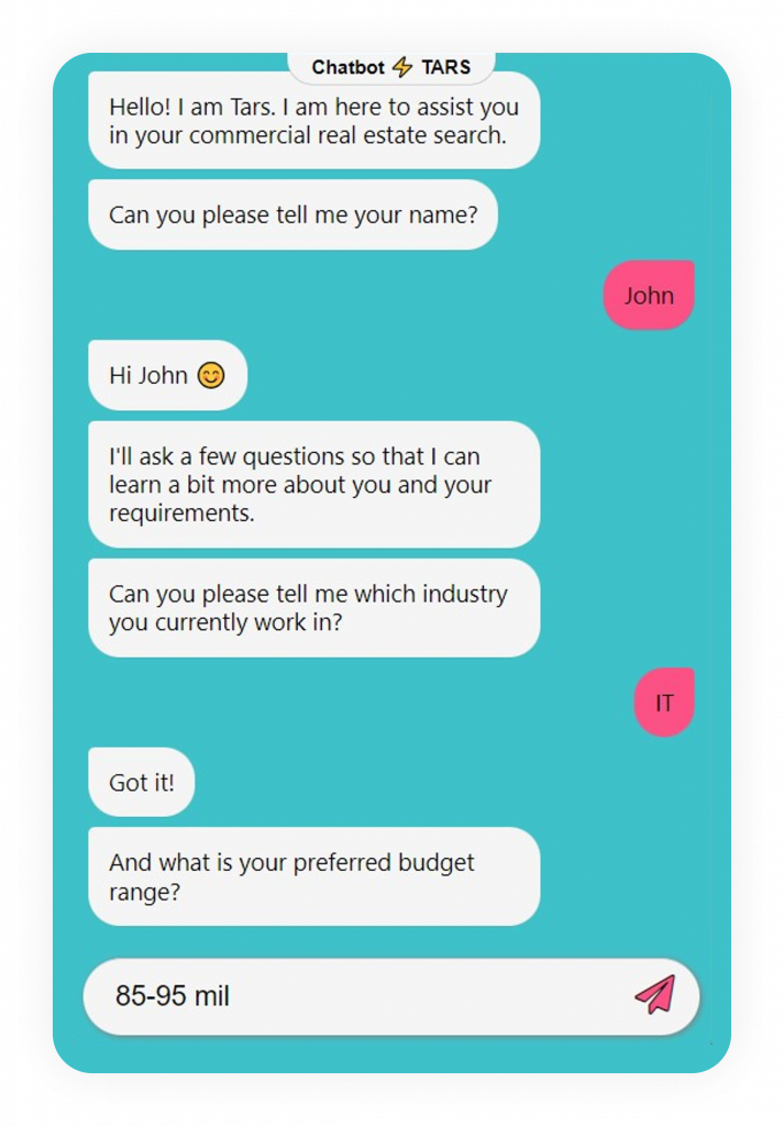 real estate chatbot example