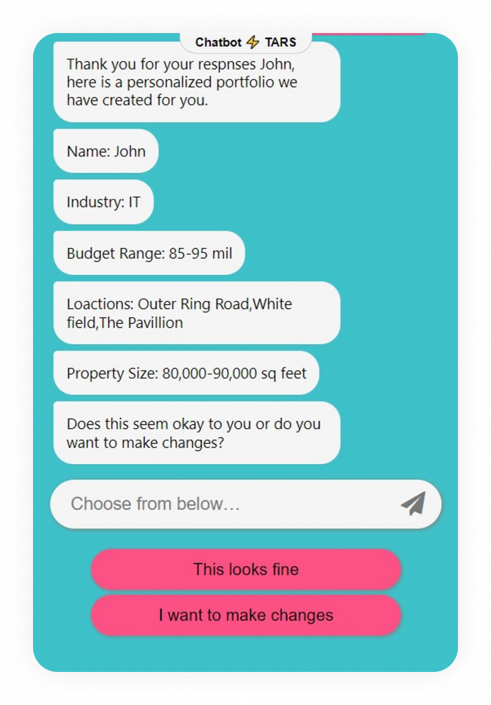 real estate chatbot example